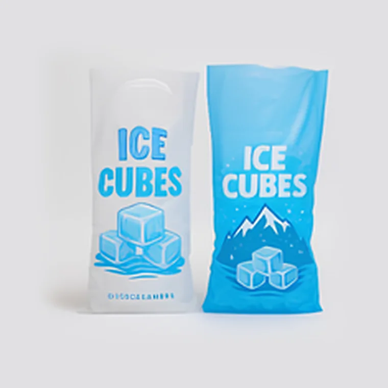 Printed ice cube bags