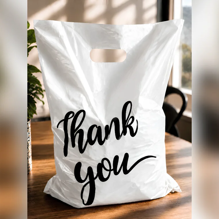 A printed bag carrying a customer's own artwork